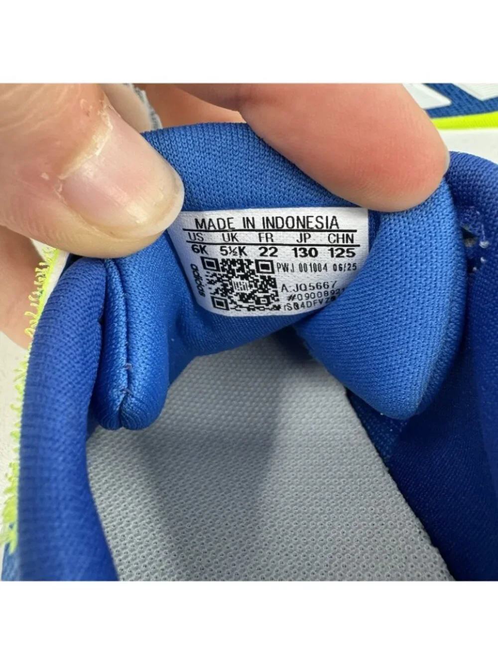 Adidas Infant Boys Run Falcon 5 EL Running Shoes size 6K Hook & Loop Blue JQ5667